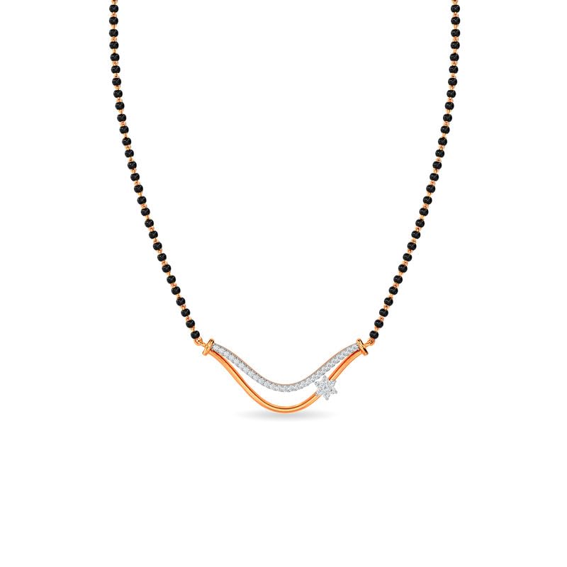 Image of KISNA JEWELS 14KT|18KT BIS Hallmark Pure Gold and Diamond Mangalsutra For Women