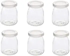 Conjunto De 6 Potes/Garrafas Para Iogurte/Pudim Com Tampas De Plástico, Ideais Para Geleia, Mel, Lembrancinhas De Casamento, Lembrancinhas De Chá De Bebê E Papinhas (150 Ml).