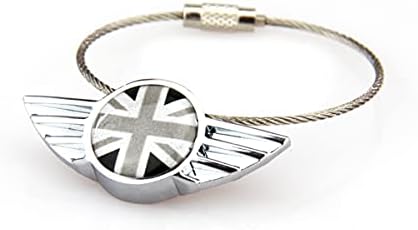 Steel Wire Car key Chain Keyring Keychain FOB Remote Key Cover Trim Compatible with All Mini (05)