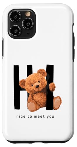 Say Hi Nice to Meet You, Lovely Teddy Bear Graphic Designs �X�}�z�P�[�X iPhone 11 Pro �p