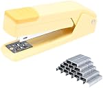 M&G Cute Swing-Arm Swivel Stapler with 1000 Staples, 360 Degree Rotate Desk Stapler, 25 Sheets Capacity, Jam Free, Desktop Stapler for Book and Booklet Binding (Yellow)