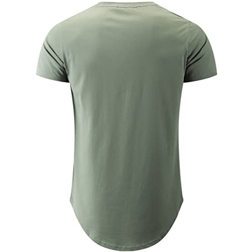 Image of KLIEGOU Men's 100% Cotton Longline T-Shirt, Pre-Shrunk Soft