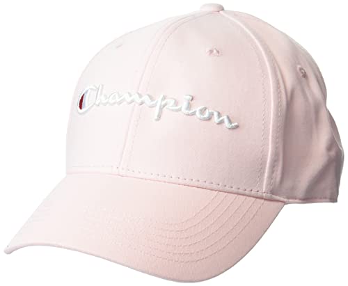 Champion Unisex Twill Hat, 100% Cotton Cap with Logo, Adjustable Hat, Primer Pink 3d Script, One size