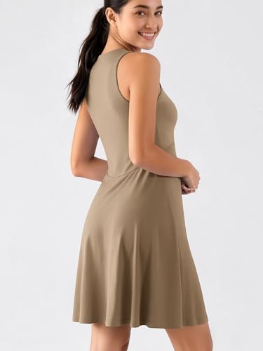Image of ODODOS Casual Flare Tank Dress for Women Summer Sleeveless Sundress Mini Skater Dress