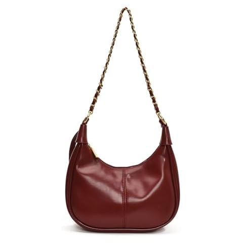 JQAliMOVV Crescent Bag Crossbody Purses for Women Trendy Shoulder Bag with 2 Shoulder Strap Fall Hobo Purse Slouchy Bag (Wine Red) Cover