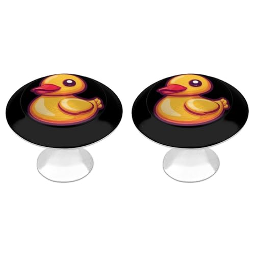 Image of Rubber Yellow Duck Drawer Pulls Decorative Cabinet Handle Kitchen Knobs Dresser Drawer Hardware 2 Pieces