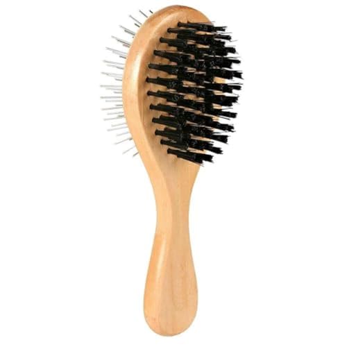 Trixie Wooden Double Sided Dog Brush, 17 x 5 cm, Pack of 4