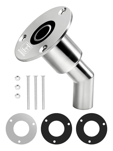 Image of OCEANBROAD Stainless Steel 316 Thru Hull Exhaust Skin Fitting 22mm Hose | Marine Exhaust Port for Webasto, Planar, Eberspacher, Chinese Diesel Parking heaters, with Bolts and Nuts