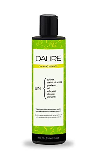 Champú Infantil Dalire sin sulfatos ni parabenos, con ingredientes naturales. CRUELTY FREE. Hecho en España.