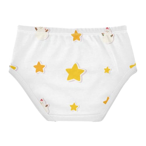 Girls' Stretchy Triangle Panties Organic Underwear for Kids Christmas Stars in Sizes 2T,3T, 4T, 5T, 6Y and 8Y2