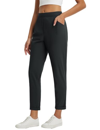 Image of baleaf Womens Pants Petite Travel Stretchy Work with Zip Pockets Slacks