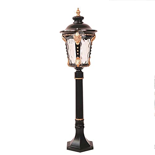 Réverbère traditionnel style victorien extérieur étanche avec éclairage LED verte