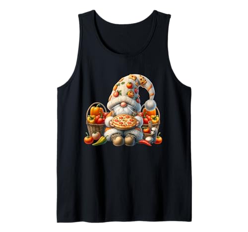 Cute Pizza Lover Gnome Grandpa Graphic For Dad Italy Travel Débardeur