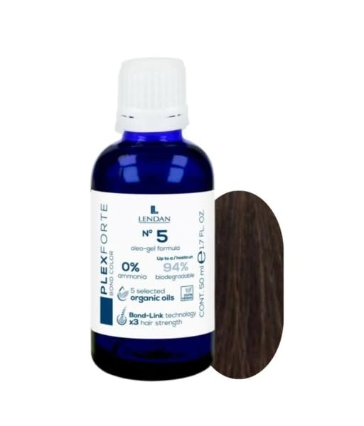 Lendan Plex Forte Bond Color Tinte profesional para el cabello con vitamina C y tecnología Plex Forte (N.5 marrón claro)
