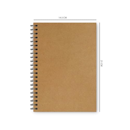 Image of PaperO A5 Square Grid Notebook, 5mm Graph Paper, 100 Pages, Kraft Cover, Ideal for Architects, Designers, Students & Sketching, A5 Size (21 x 14.5 cm) | Blank Grid Book