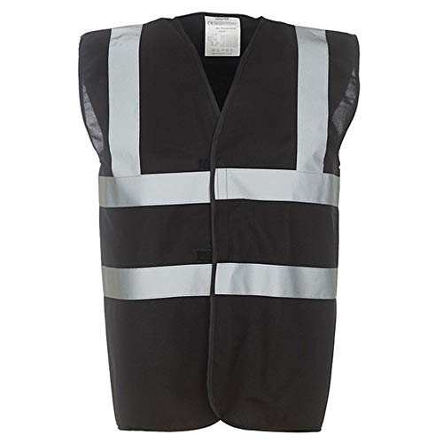 Yoko Unisex Premium Hi-Vis Waistcoat Vest / Jacket (XL) (Black)