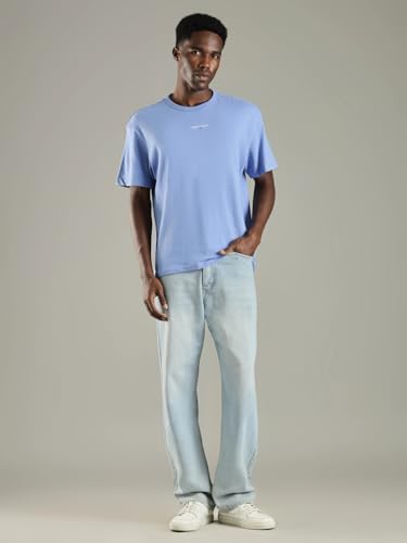 Image of Solid Relaxed Fit Cotton T-Shirt