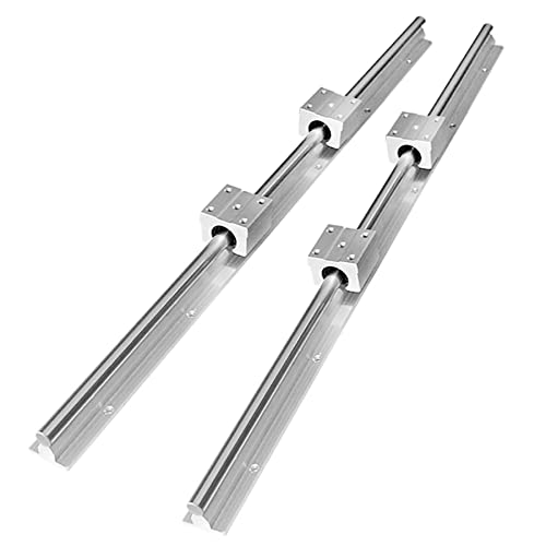 CNCYEAH 4 stuks lineaire geleiding SBR16-400 mm lineaire lagerglijset met 4 lineaire geleidingsassen en 8 SBR16UU lagerblokken voor 3D-printer CNC