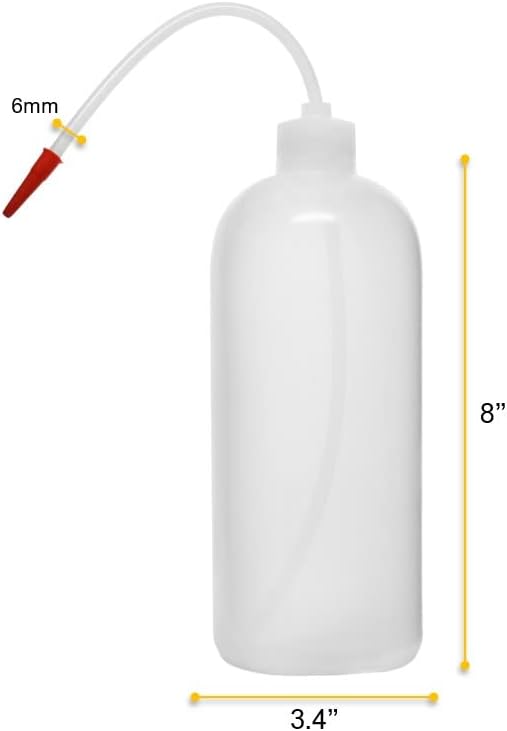 EISCO Wash Bottle, 1000ml - Polyethylene - Translucent, Unbreakable - Screw Cap with Flexible Delivery Tube for Dispensing Liquid - Includes Tube Cap - Image 4