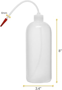 EISCO Wash Bottle, 1000ml - Polyethylene - Translucent, Unbreakable - Screw Cap with Flexible Delivery Tube for Dispensing Liquid - Includes Tube Cap