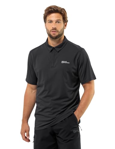 Jack Wolfskin Delgami Polo M Camiseta, Negro, L Para Hombre Jack Wolfskin Delgami Polo M Camiseta, Negro, L Para Hombre