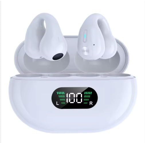 Image of neQra Clipy LY6 Earbuds TWS Earphone Bluetooth 5.3 with Mi, Sports, Gaming, Music, 12 Hrs Battery, Clip Fit, Ear Comfort, Battery Level Display on Case, One Touch Control. Sweat Resistant.-Matte Black