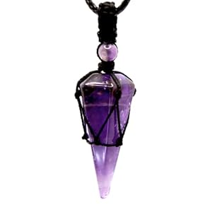Amethyst Necklace Purple Crystal Pendant | February Birthstone Jewelry for Men and Women