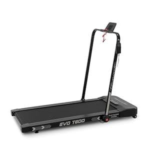 BH Fitness EVO T600 Loopband, inklapbaar, dubbele functie: hardlopen en wandelen, maximumsnelheid 12 km/u, loopvlak 120 x 42 cm, LCD-display, bediening met afstandsbediening