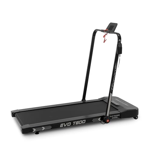 BH Fitness EVO T600 – Cinta de Correr Plegable, Doble función: Correr y Andar, Velocidad máxima 12km/h, Superficie de carera 120x42cm, Pantalla LCD, Control con Mando