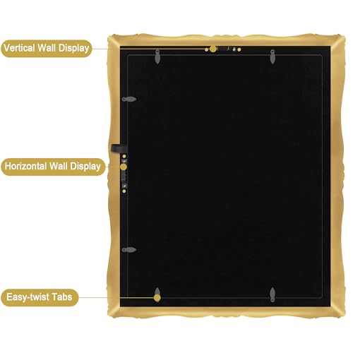 Image of 11x14 Picture Frame Gold Vintage Picture Frames Antique 11 x 14 | Matted to 8x10 Photo, Real Glass, Wall Display