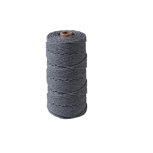 Macrame Cord, 3Mm 110M Kisslife Natural Cotton Soft Unstained Rope For Handmade Plant Hanger Wall Hanging Craft Making Light Gary Cotton Cord #TOP2