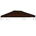 Festnight Toile Supérieure de Gazebo Toile de Toit de Chapiteau Auvent de Rechange 310 g/m² 3x4 m Marron