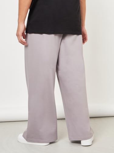 Image of Styli Men Solid Wide Leg Trackpant with Drawstring Closure | Stylish Oversized Trackpant for Men | Perfect for Casual, Party & Everyday Wear