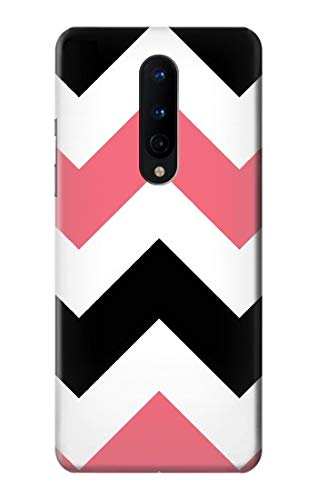 Coque OnePlus 8 motif zigzag rose et noir etui de protection elegant