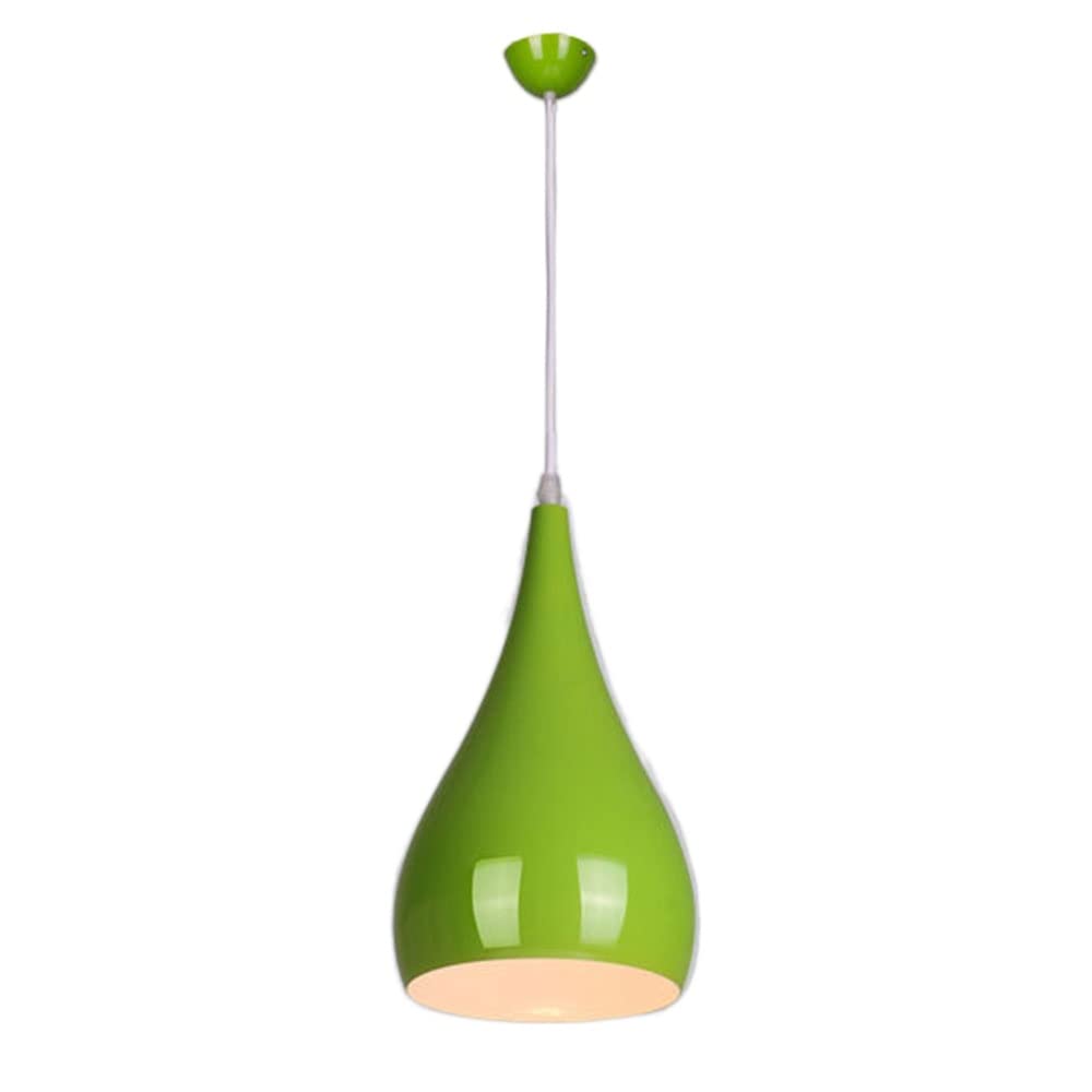 Stvdedg Green 1-Pack Macaron E27 Ceiling Chandelier Creative Lantern Shaped Hanging Lamp Shade Mid Century Modern Barn Pendant Light Pastoral Single Head Lighting Fixture For Loft Coffee Kitchen Island
