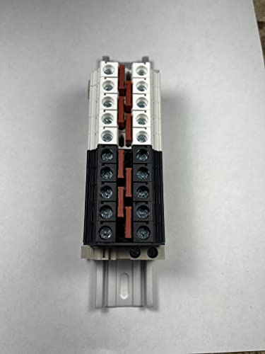 Dinkle Assembly Kit DK10N White/Black 10 Gang Box Connector DIN Rail Terminal Blocks, 6-20 AWG, 60 Amp, 600 Volt 8 Jumpers Included - Image 5