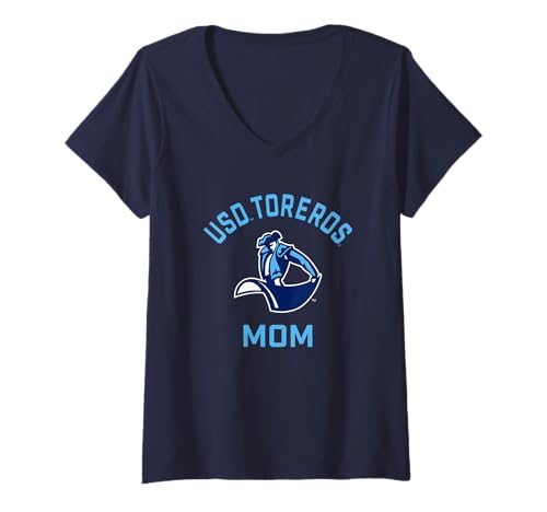 Womens University of San Diego Toreros Arched Mom V-Neck T-Shirt