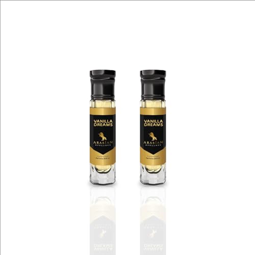 Arabian Opulence FR99 Vanilla Dreams Roll-on Parfümöl | Konzentriertes Duftkörperöl | Langanhaltendes ölbasiertes Parfüm für Frauen | Reisegröße alkoholfreies sanftes Parfümöl Flasche (6ml, 2er-Pack)
