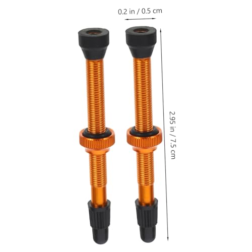 1 Par Tapa de Válvula Ciclismo Francés Aluminio Naranja miniatura 7