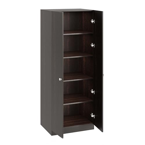 Image of FURNEASER Fanciable Engineering Wood 2 Door Wardrobe Almirah for Clothes | Double Door Cabinet Closet Organizer | Multipurpose Cupboard for Bedroom Living Room | 60 x 42 x 180 CM (Wenge)