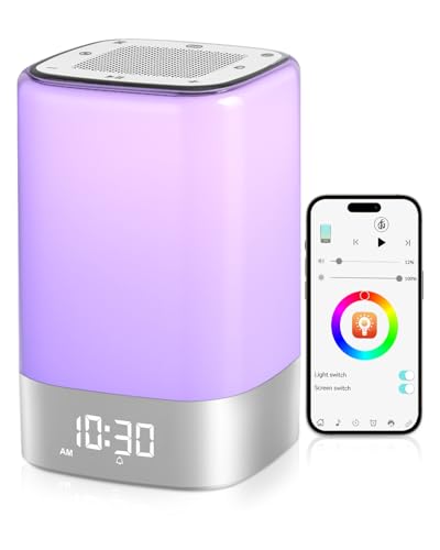 Sound Machine White Noise Machine with 32 Soothing Sounds, Bluetooth Speaker Alarm Clocks for Bedrooms with Wake up Light, Night Light for Kids, App Control Birthday Gifts for Teenage Girls Boys Women