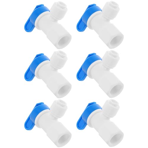 OUNONA 6 piezas Válvula de Bola Plástica Vías para Corte Agua de Accesorio para Purificador y Sistemas de Suministro Doméstico