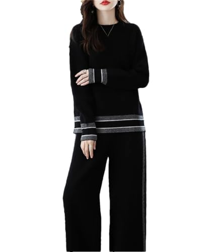 Costume tricoté en laine pour femme fini le froid avec cet ensemble