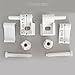 2Pcs Universal Toilet Seat Hinges Replacement with Bolts Screw and Nuts White Plastic Toilet Seat Hinges Toilet Seat Hardware for Toilets Seats Lids Replacements and Repairs