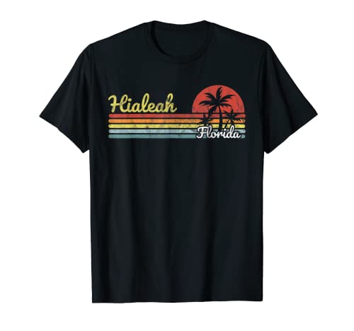 Hialeah FL Florida vintage retro stripes lines tourist T-Shirt
