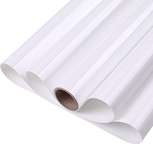 GraceM HTV just Buy it Iron on Vinyl Works Perfect with Silhouette for T-Shirt and Other DIY Materials, Easy to Cut&Weed, Customer Repeat 5ft by 12inch roll Matte Heat Transfer Vinyl(White)?-â€¦