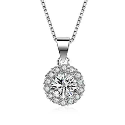Collier de chaîne en argent 925 flocon de neige 2CT, le cadeau d'anniversaire idéal pour elle