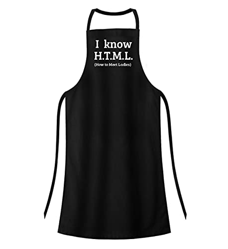 Tablier de barbecue HTML noir taille unique pour s'amuser entre geeks