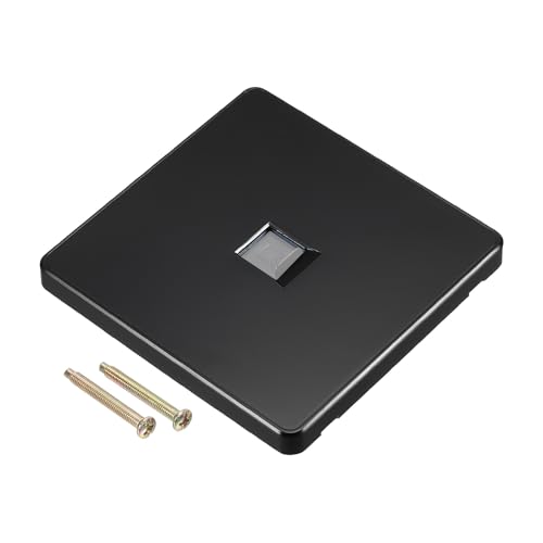 PATIKIL Ethernet Socket Single Port RJ45 CAT6 Wall Plate Black for Ethernet Cable Networking Socket Box