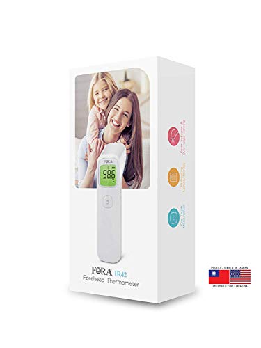 FORA IR42 Non-Contact Forehead Thermometer, Made in Taiwan, Fever Indicator for Baby, Kids, Toddlers and Adults